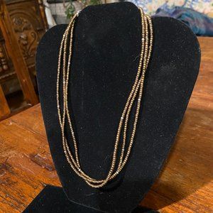 Retired Silpada  3-Strand Sterling and Bronze Metalic Glass Bead Necklace N1591